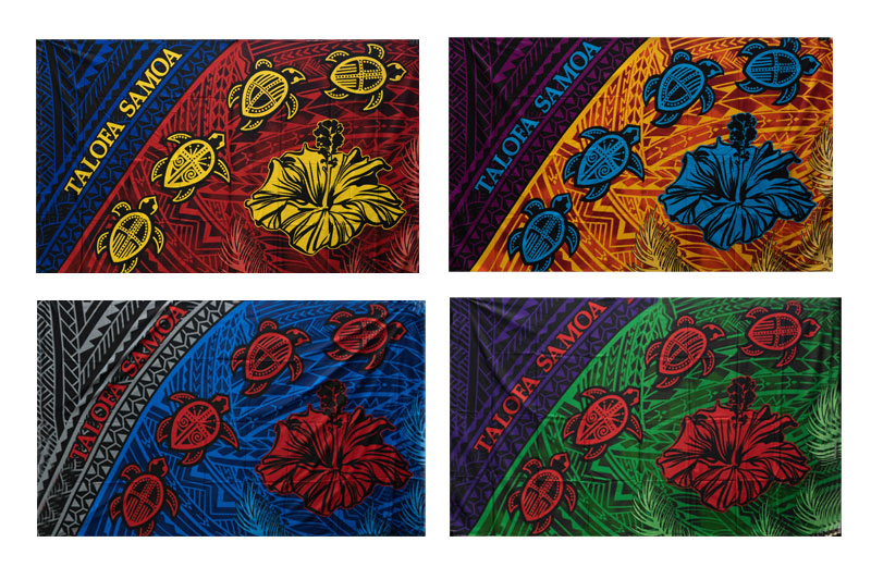 Talofa Samoa Sea Turtles Hibiscus Sarong