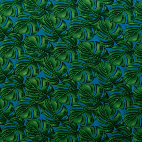 All Over Monstera Leaf Polyester Fabric | Islands Fabric