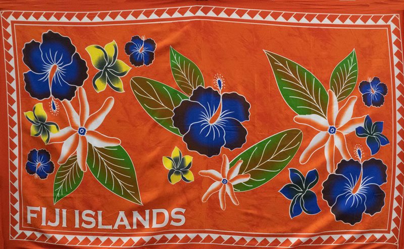 Fiji Islands Topical Flowers Banana Leaf Sarong | Islands Fabric