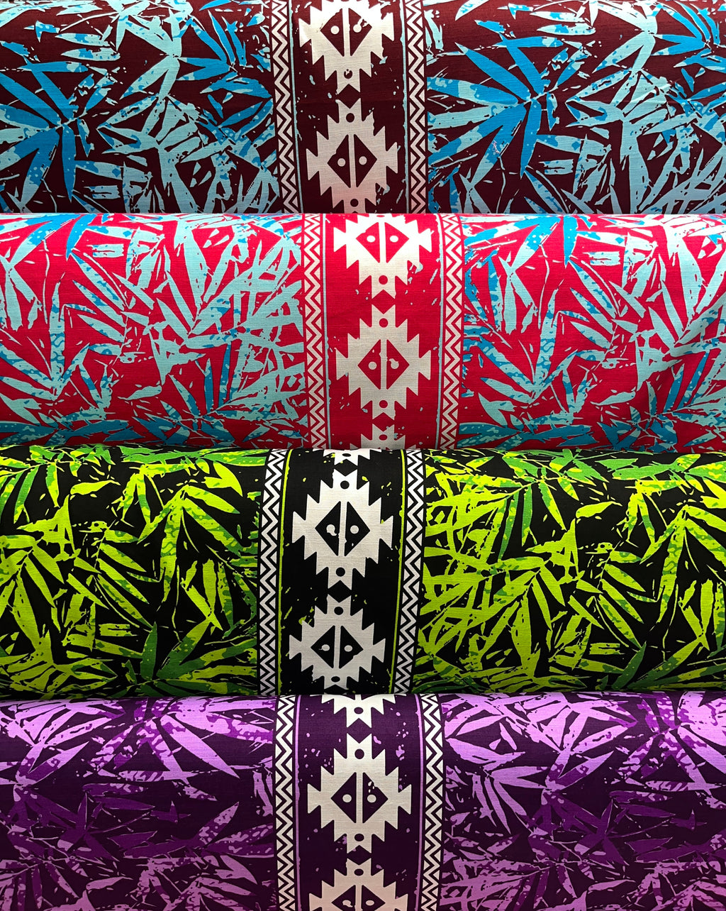 Areca Plam Tree Leaves Light Barkcloth Fabric | Islands Fabric