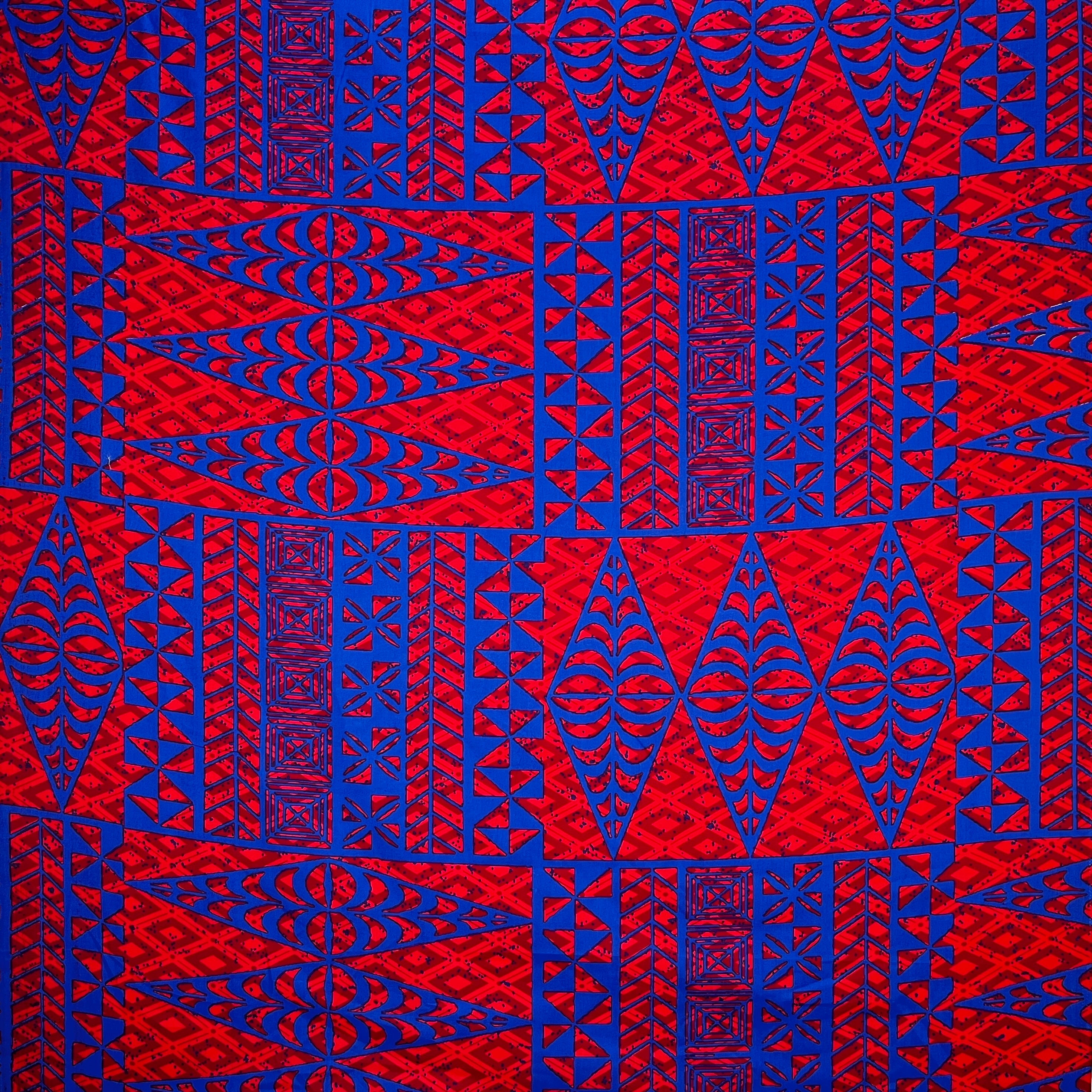 Traditional Tongan Geometric Design Fabric | Cotton