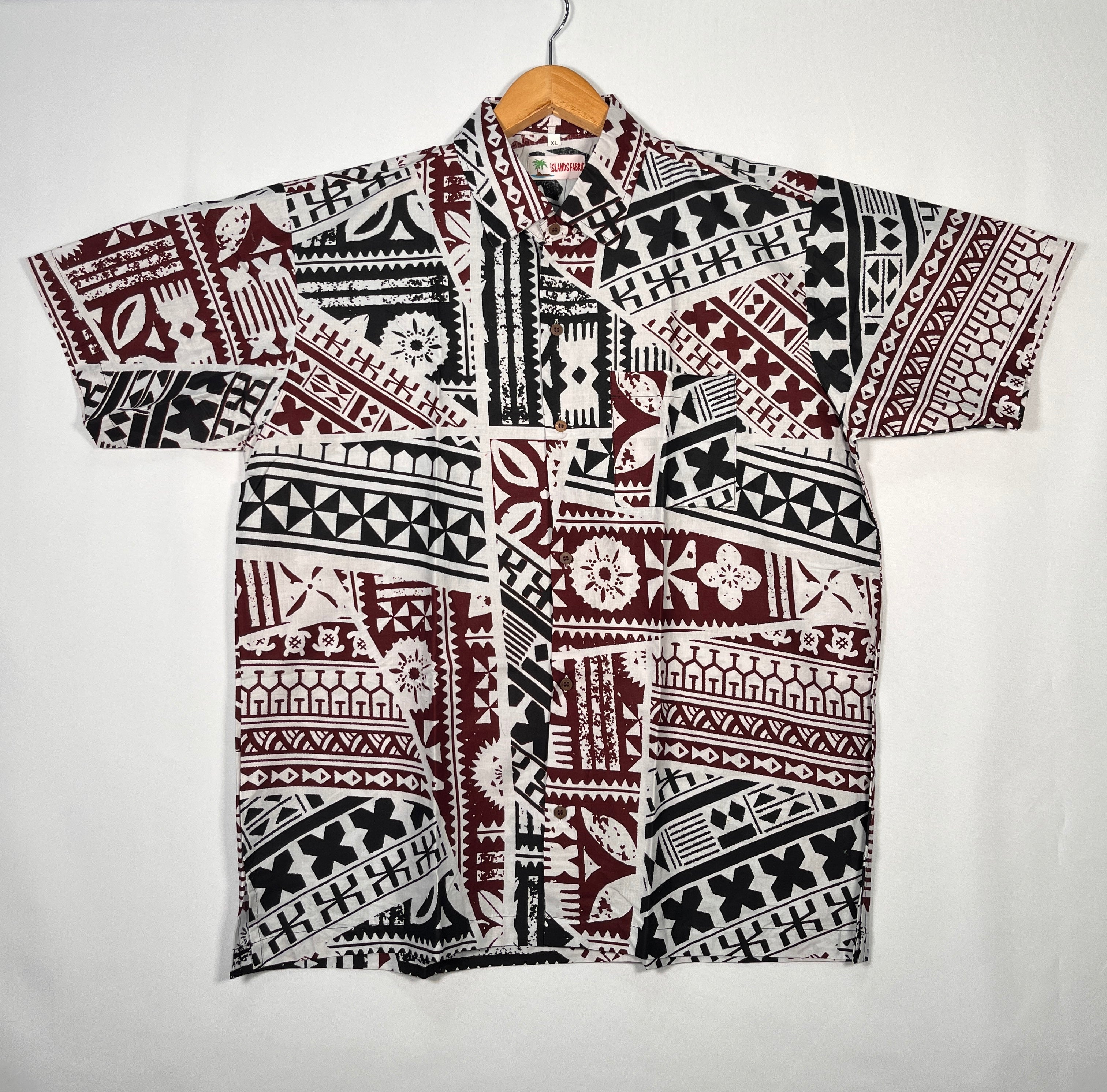 Traditional Tattoo Rectangle & Triangle Geometric Shirt | Islands Fabric