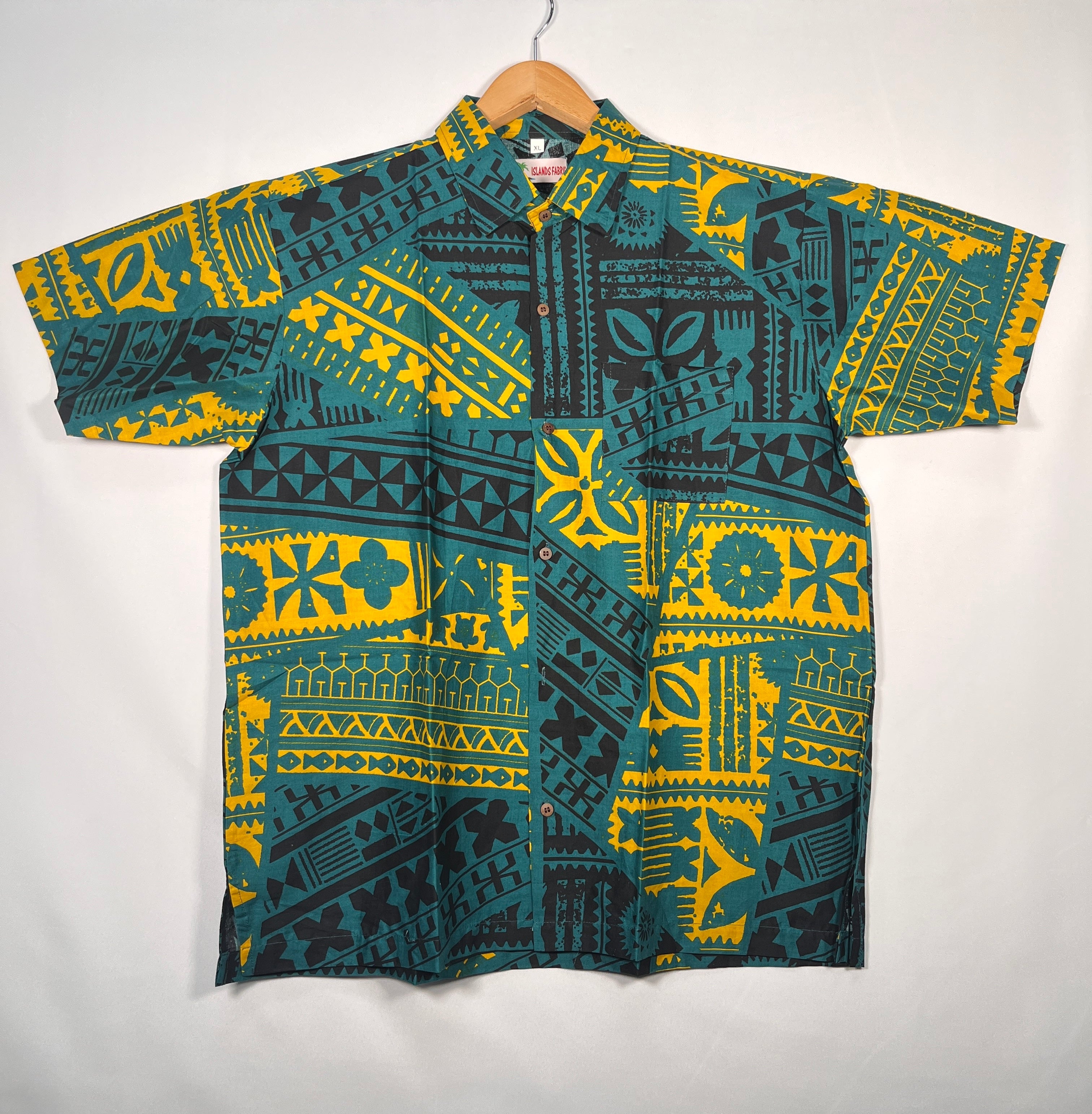 Traditional Tattoo Rectangle & Triangle Geometric Shirt | Islands Fabric