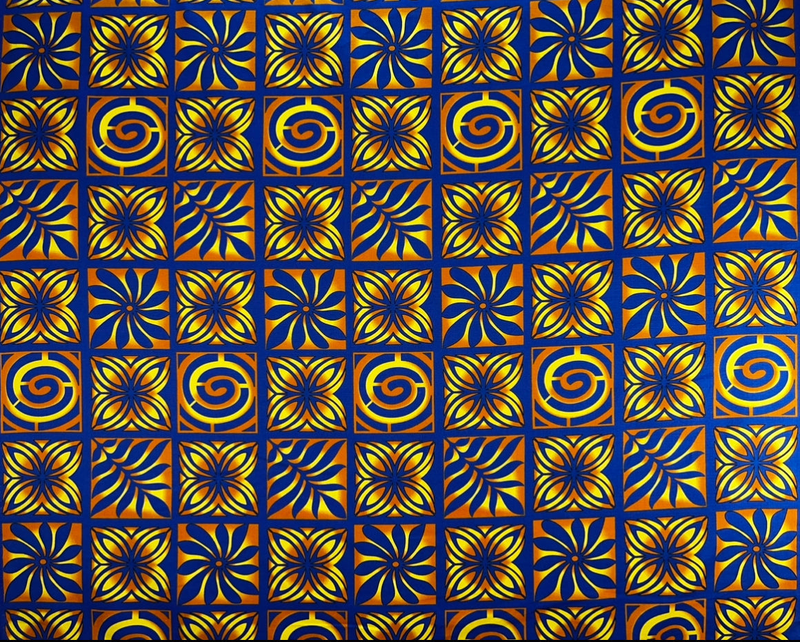 Traditional Polynesian Tapa checkered design Fabric| Cotton Light Barkcloth