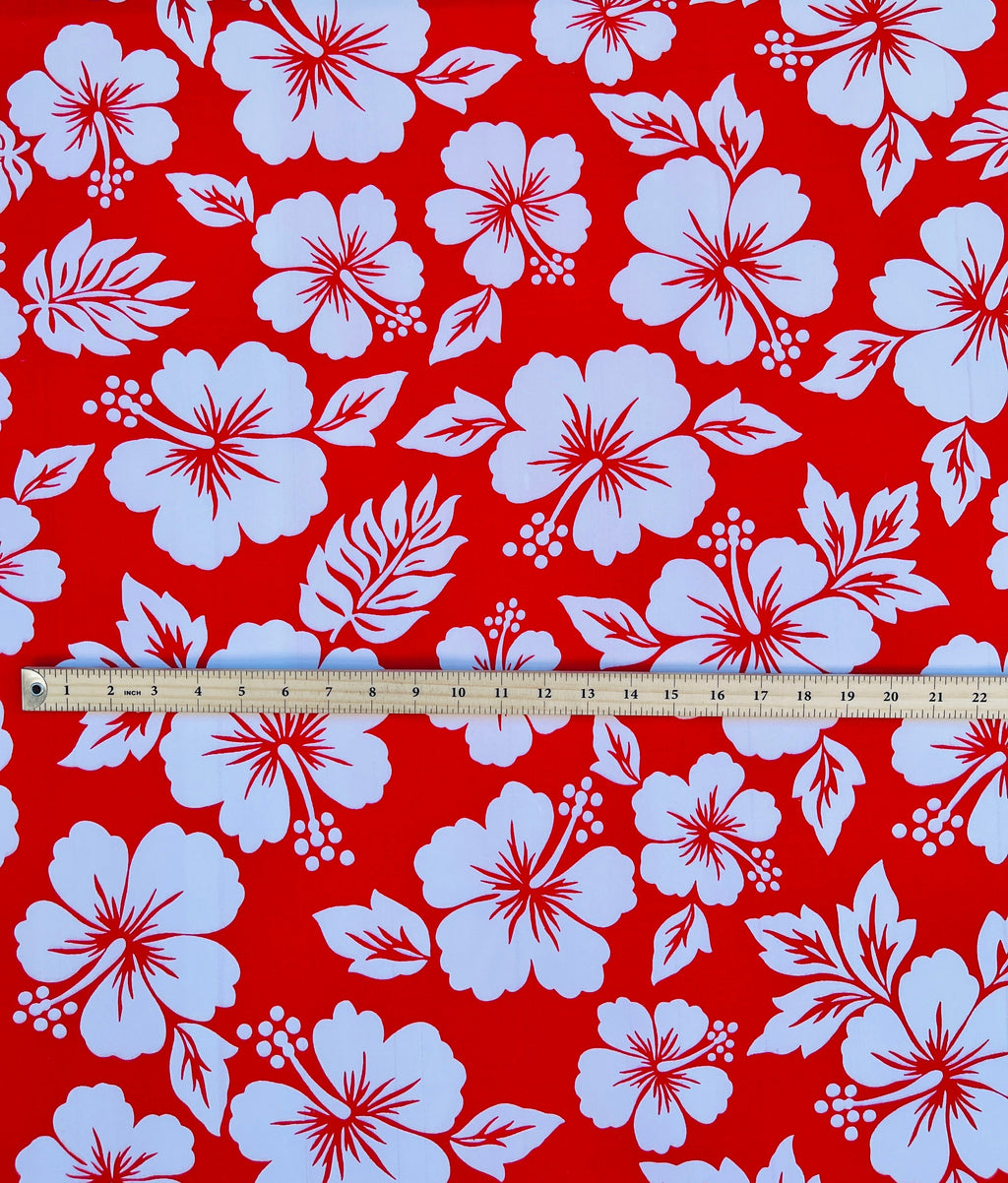 Hibiscus Flower Polyester Fabric | Islands Fabric