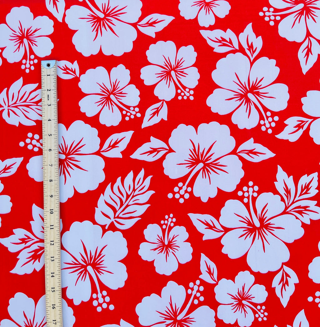 Hibiscus Flower Polyester Fabric | Islands Fabric