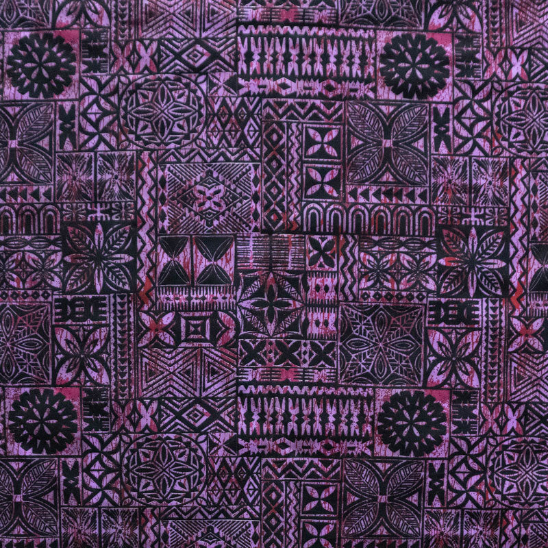 Traditional Polynesian Tapa design Polyester Fabric | Islands Fabric