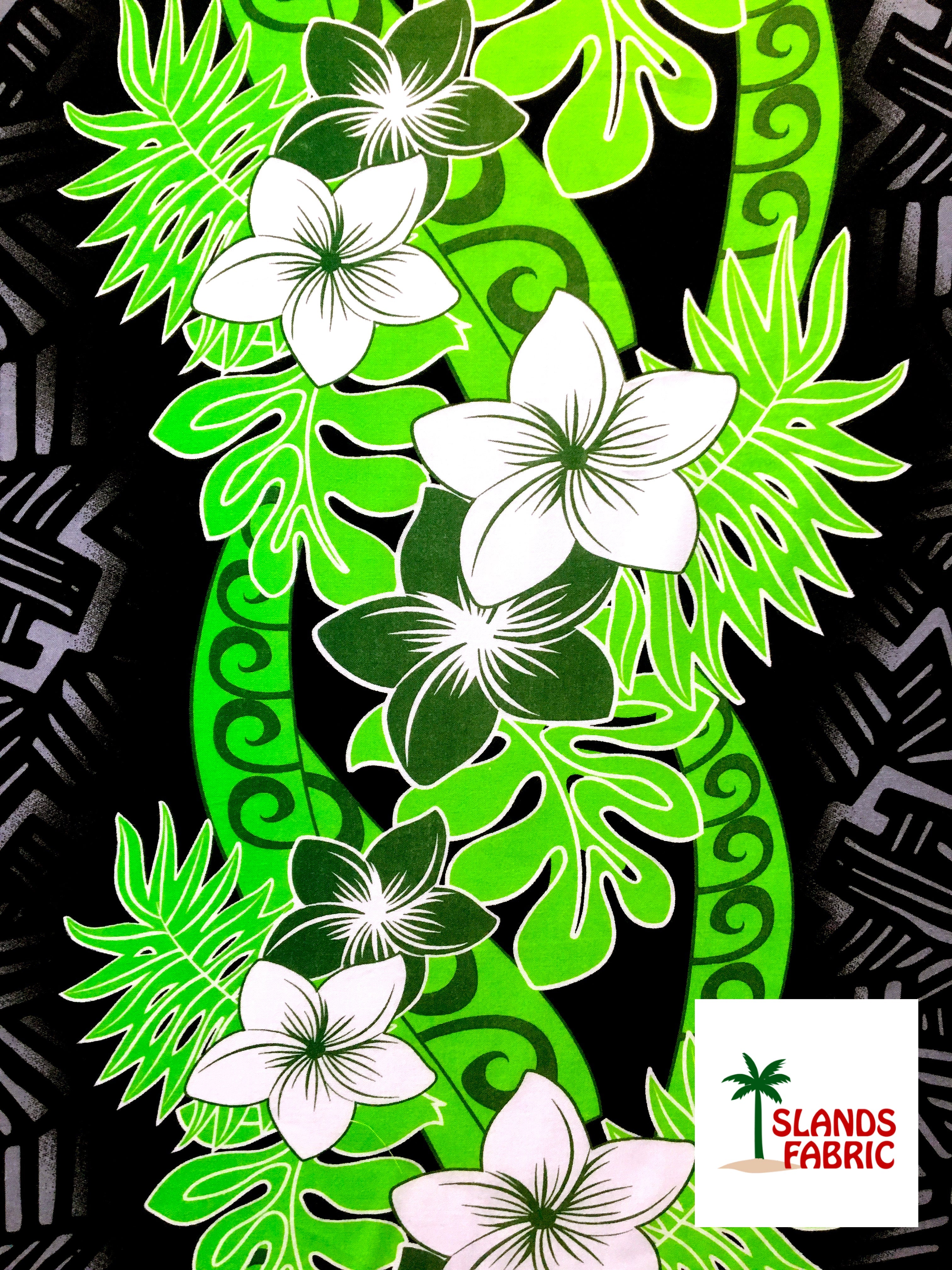 Triple Tropical Border Rayon Fabric | Islands Fabric