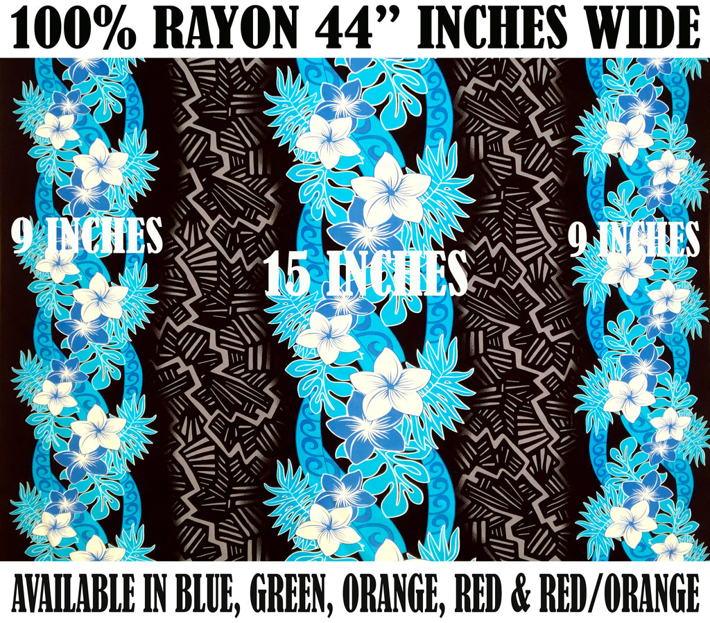 Triple Tropical Border Rayon Fabric | Islands Fabric