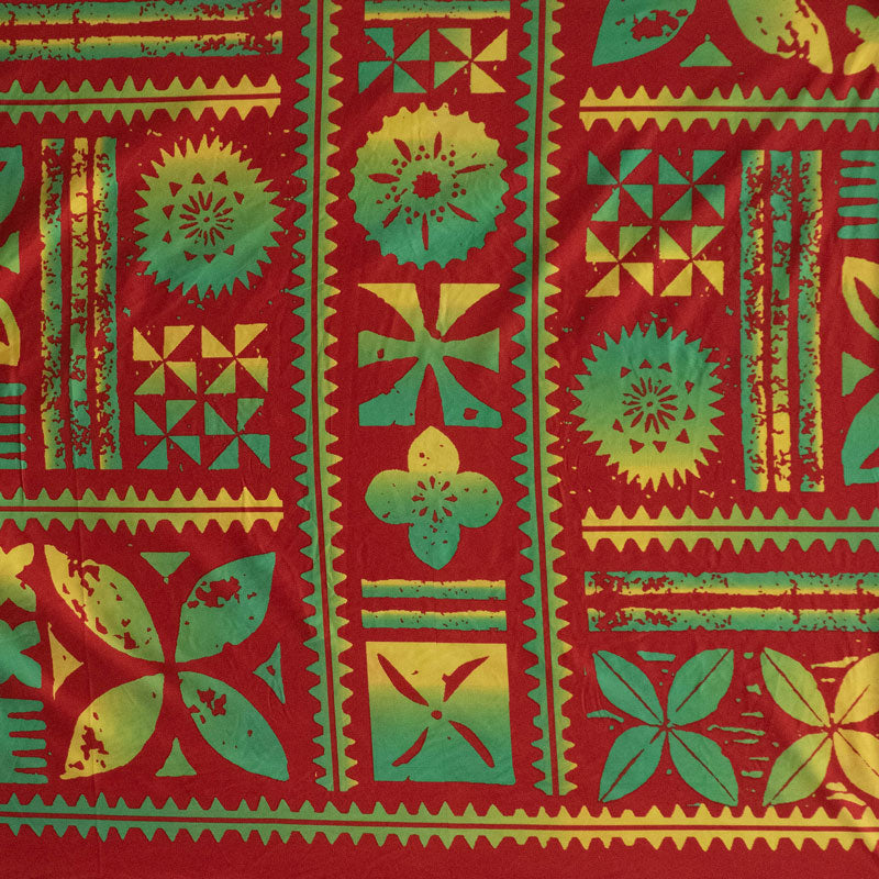 Traditional Polynesian Tapa design Peachskin Fabric | Islands Fabric